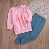Toddler Baby Girls Clothes Fall Winter Warm Long Sleeve Tops Long Pants Suit Kids Soft Cotton Outfits 2Pcs Set